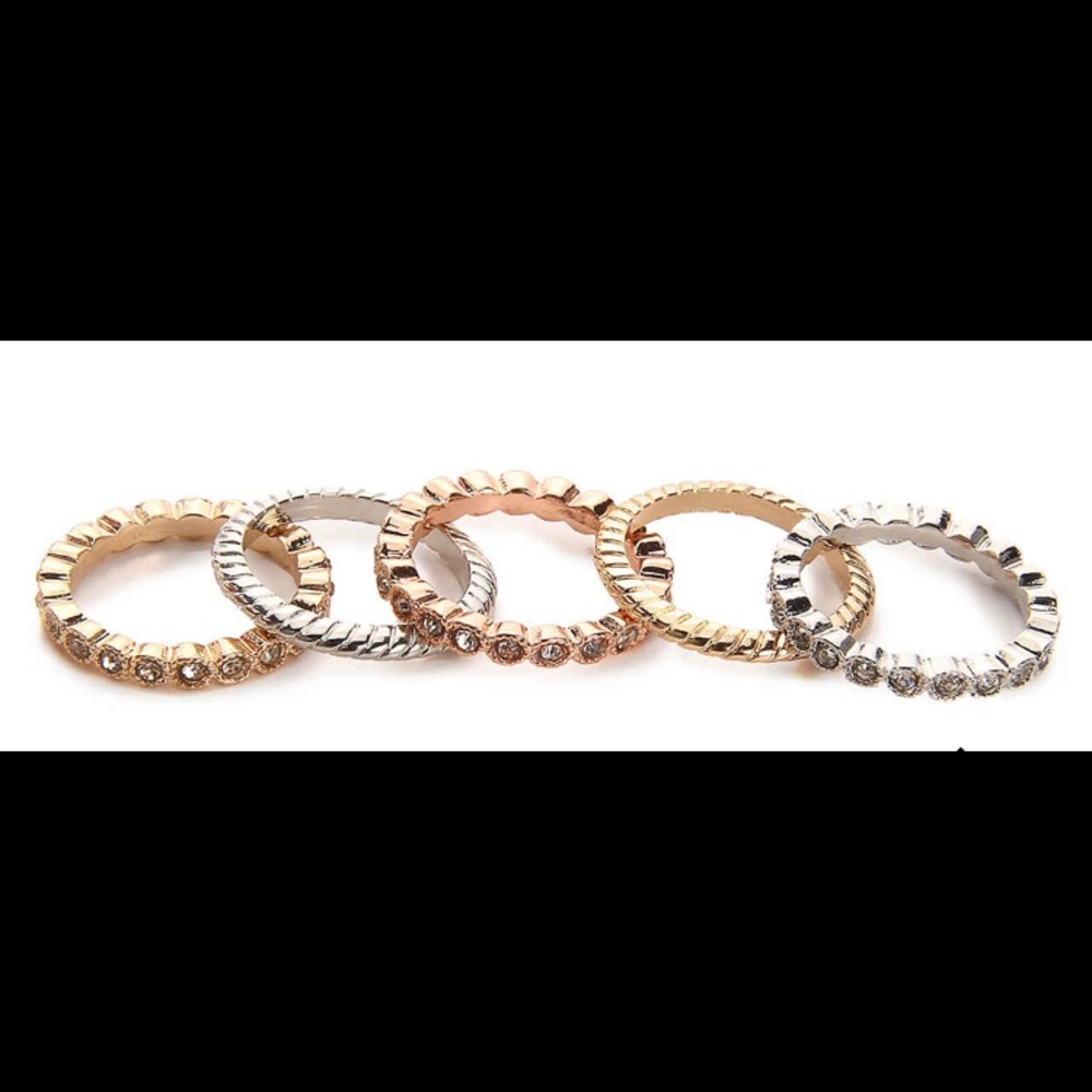 Rope Crystal ring set - kelly & katie